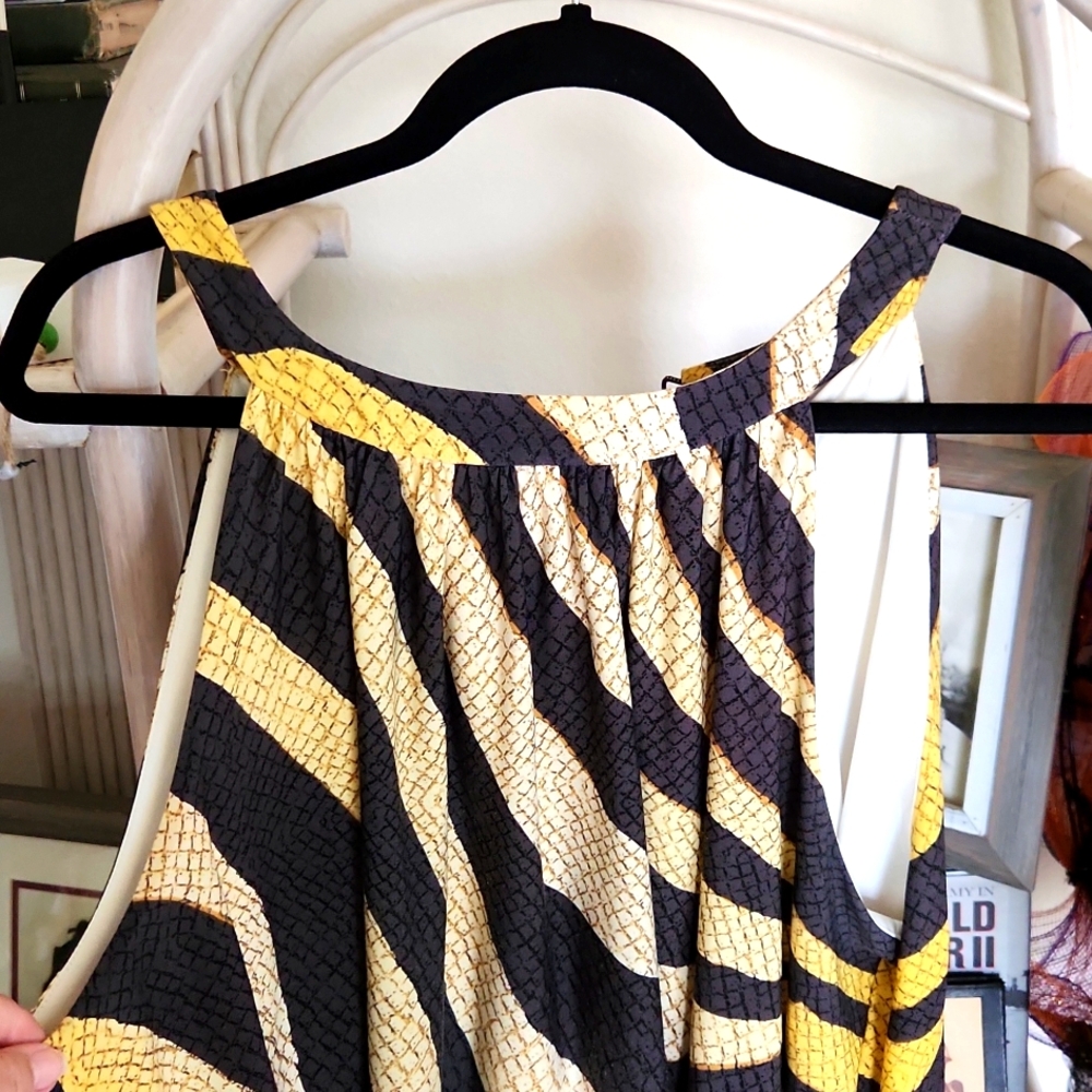 Chicos yellow and gray maxi dress